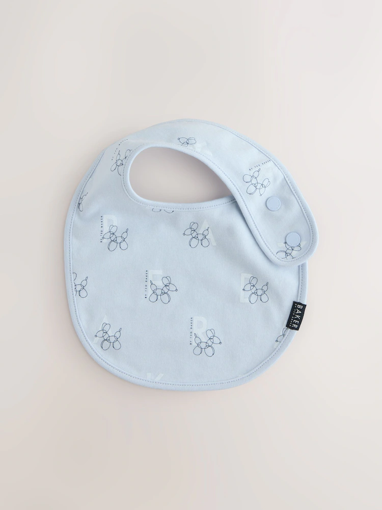 H75371s2.jpg Baker by Ted Baker 2 Pack Blue Baby Bibs - Image 2