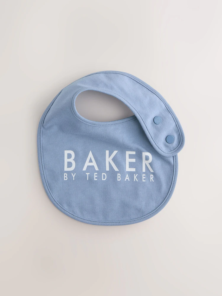 H75371s4.jpg Baker by Ted Baker 2 Pack Blue Baby Bibs - Image 4