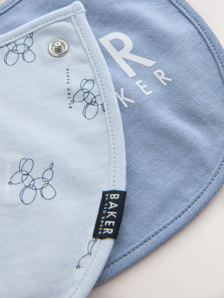 H75371s6.jpg Baker by Ted Baker 2 Pack Blue Baby Bibs - Image 7