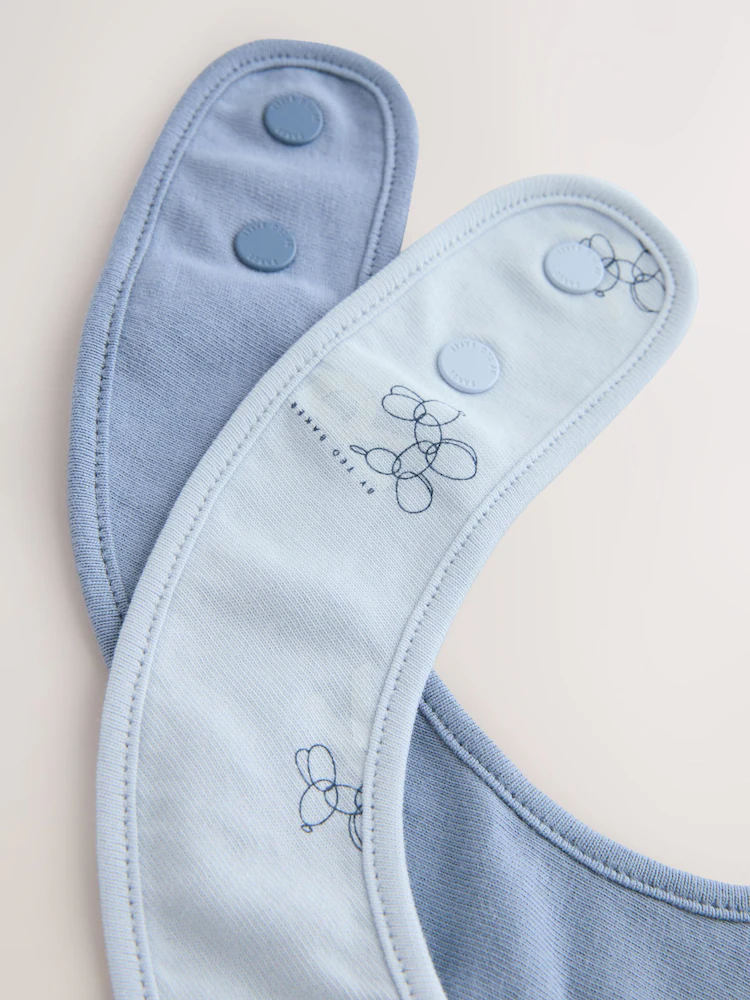 H75371s7.jpg Baker by Ted Baker 2 Pack Blue Baby Bibs - Image 6