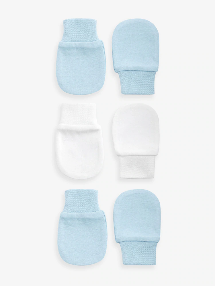 K80763s.jpg White/Blue Baby Scratch Mitts 3 Pack