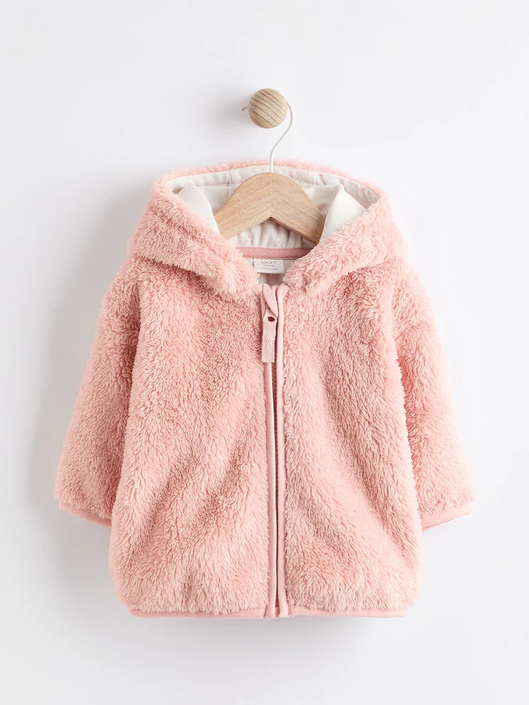 K91411s.jpg Pink Fleece Baby Hooded Jacket (0mths-2yrs)