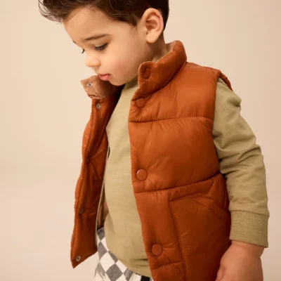Rust Brown Padded Gilet (3mths-10yrs)