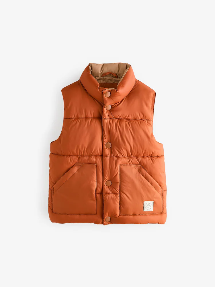 Q60441s4.jpg Rust Brown Padded Gilet (3mths-10yrs) - Image 4