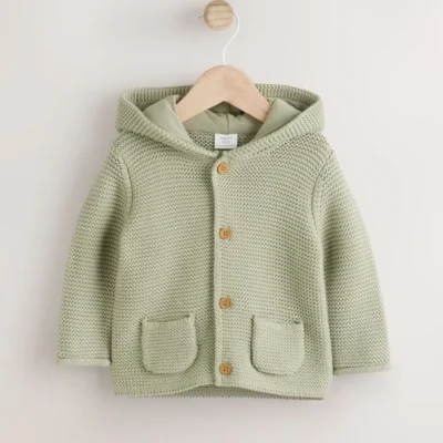 Sage Green Knitted Baby Cardigan (0mths-2yrs)