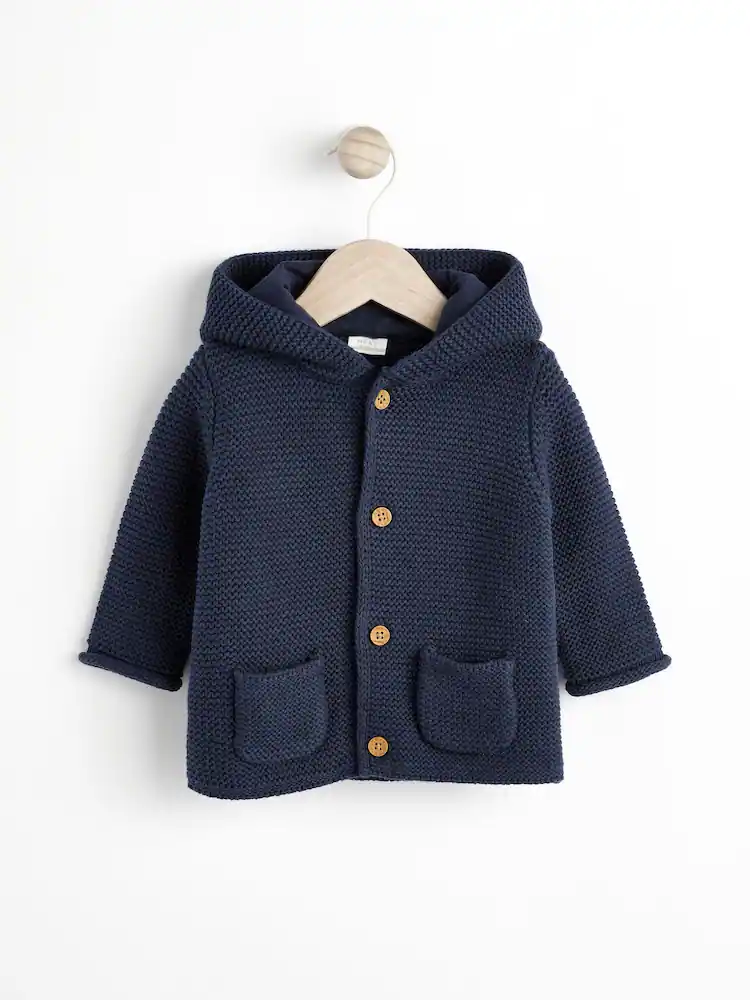 Q99768s.jpg Navy Blue Knitted Baby Cardigan (0mths-2yrs)