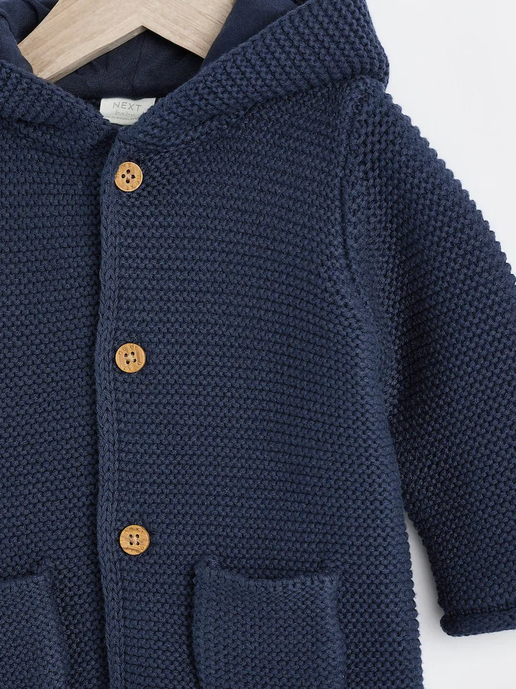 Q99768s4.jpg Navy Blue Knitted Baby Cardigan (0mths-2yrs) - Image 3