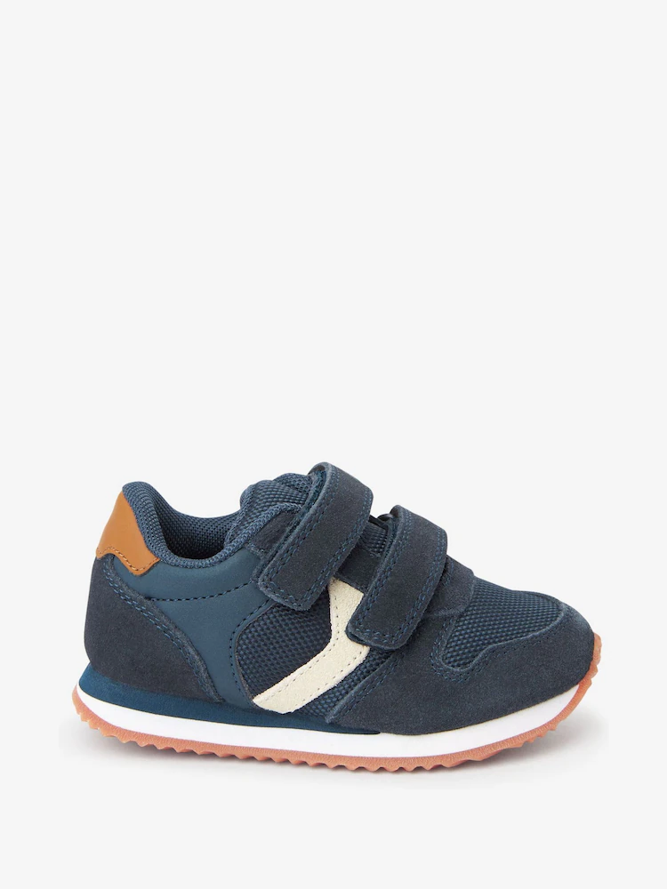 U87233s.jpg Navy Wide Fit (G) Double Strap Trainers