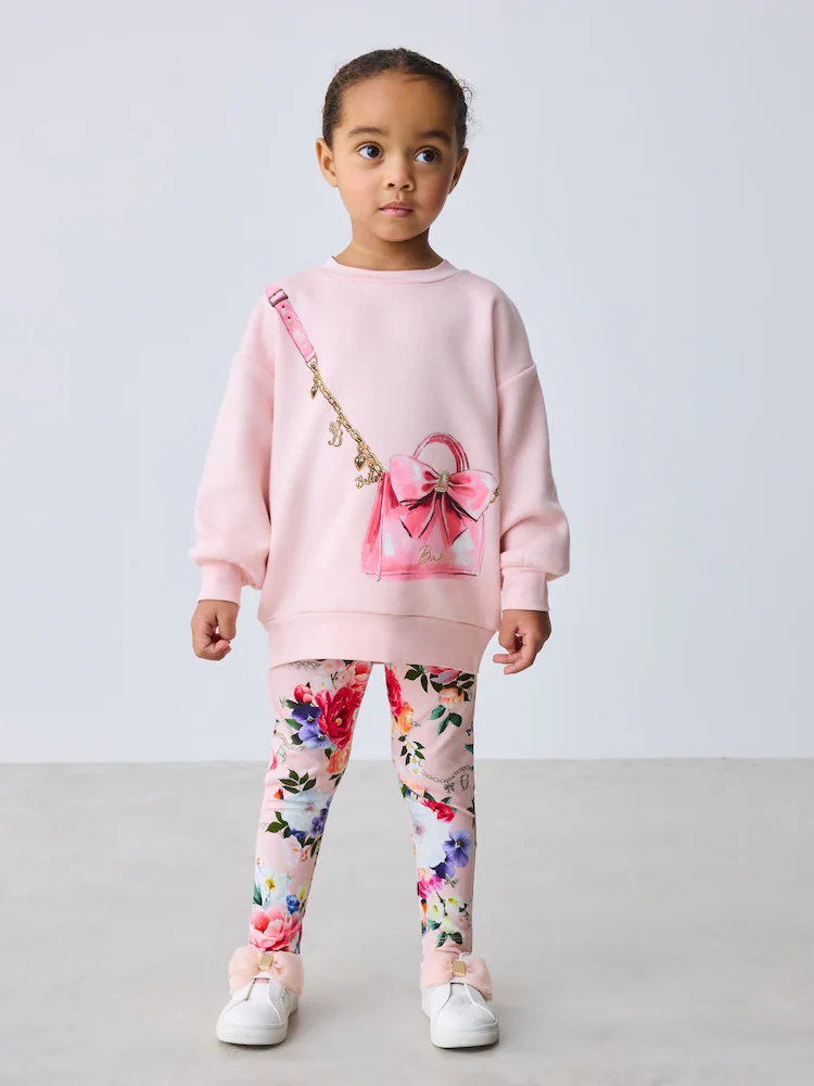 W33022s2.jpg Baker by Ted Baker 2 Piece Pink Longline Bag Graphic Sweater & Leggings set - Image 6