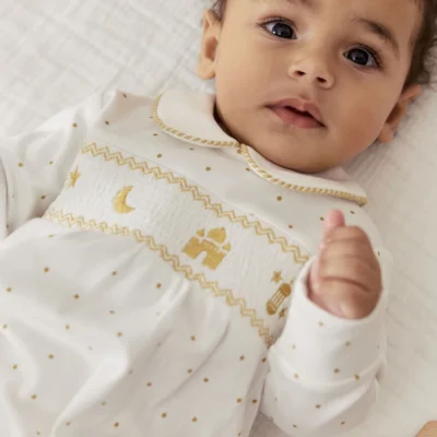 White Collar EID Baby Sleepsuit (0mths-2yrs)