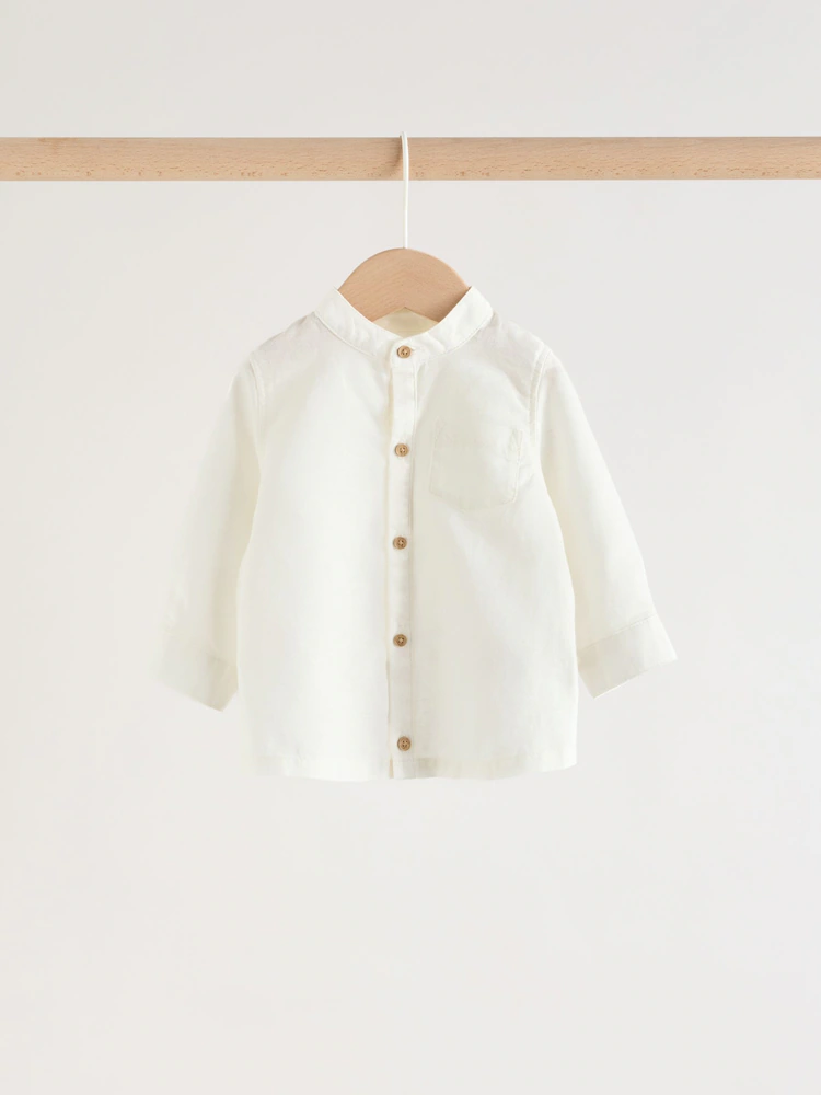 W60507s3.jpg White/Orange Stripe Shirt and Trousers Baby Set (0mths-3yrs) - Image 3