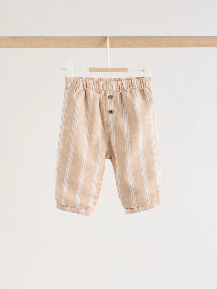W60507s5.jpg White/Orange Stripe Shirt and Trousers Baby Set (0mths-3yrs) - Image 4