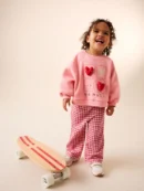 Pink Wide Leg Sweatshirt & Set (3months-7years)