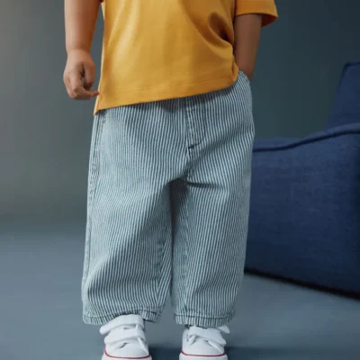 Navy/White Wide Leg Jeans (3mths-7yrs)