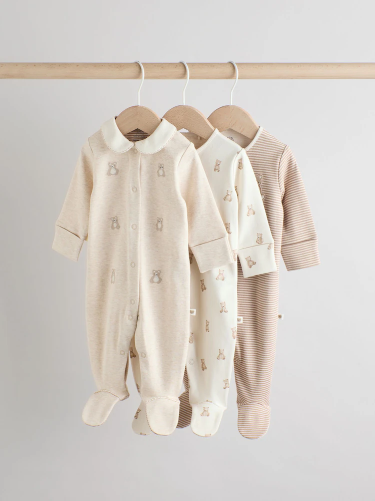 neutral baby sleepsuits 3 pack (0 2yrs) neutral baby sleepsuits 3 pack (0 2yrs)