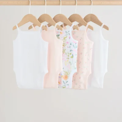 pink vest baby bodysuits 5 pack