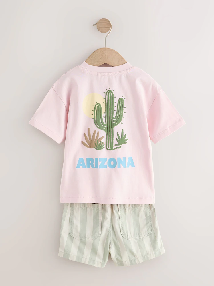 light pink/mint stripe short sleeve t shirt & shorts set (3mths 7yrs) light pink/mint stripe short sleeve t shirt & shorts set (3mths 7yrs)