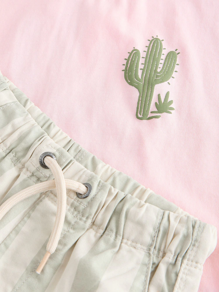 light pink/mint stripe short sleeve t shirt & shorts set (3mths 7yrs) light pink/mint stripe short sleeve t shirt & shorts set (3mths 7yrs)