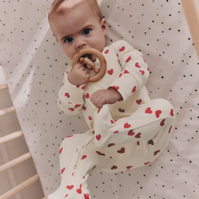 red heart valentines valentines two way zip baby sleepsuit (0 2yrs)