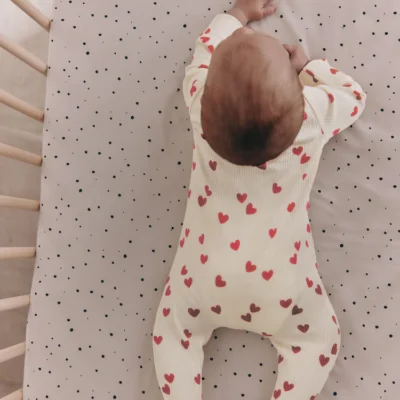 red heart valentines valentines two way zip baby sleepsuit (0 2yrs)