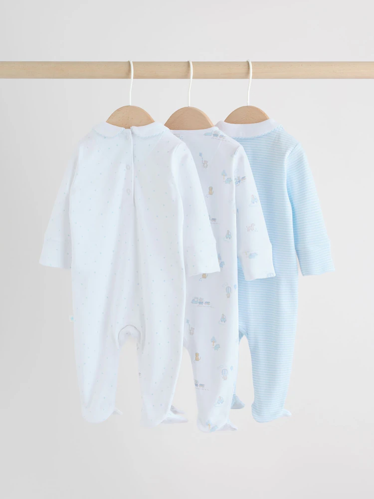 white baby sleepsuits 3 pack (0 2yrs) white baby sleepsuits 3 pack (0 2yrs)