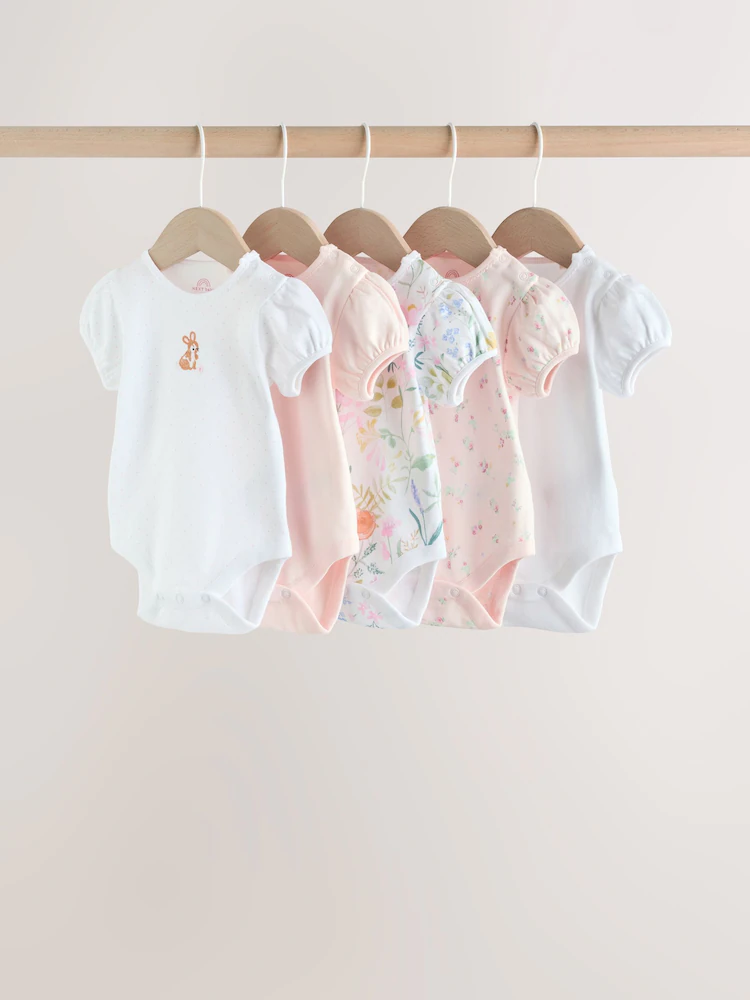 pink short sleeve baby bodysuits 5 pack pink short sleeve baby bodysuits 5 pack