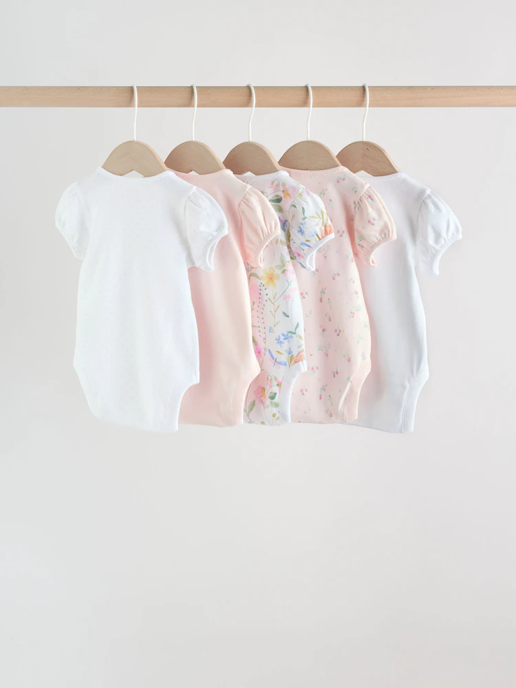 pink short sleeve baby bodysuits 5 pack pink short sleeve baby bodysuits 5 pack
