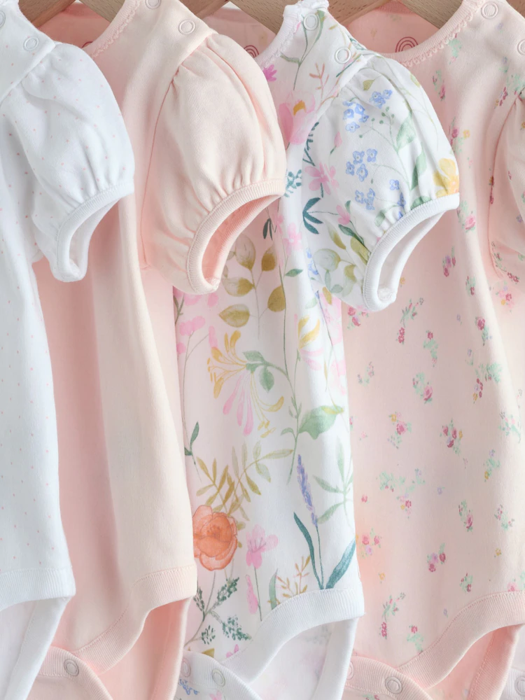 pink short sleeve baby bodysuits 5 pack pink short sleeve baby bodysuits 5 pack