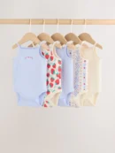 blue vest baby bodysuits 5 pack
