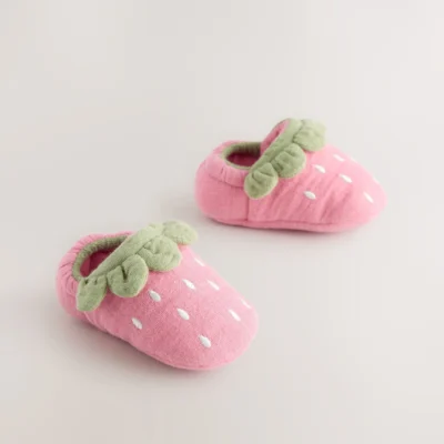 pink strawberry baby slip on shoes (0 18mths)
