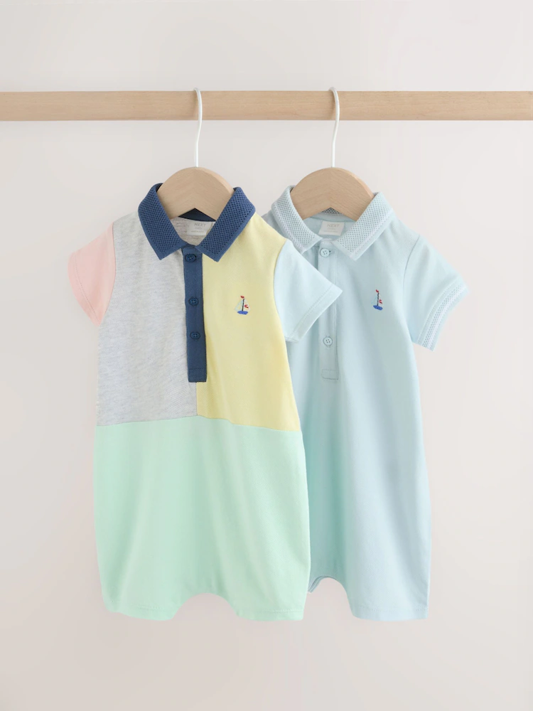 grey colourblock smart collar baby rompers 2 pack grey colourblock smart collar baby rompers 2 pack