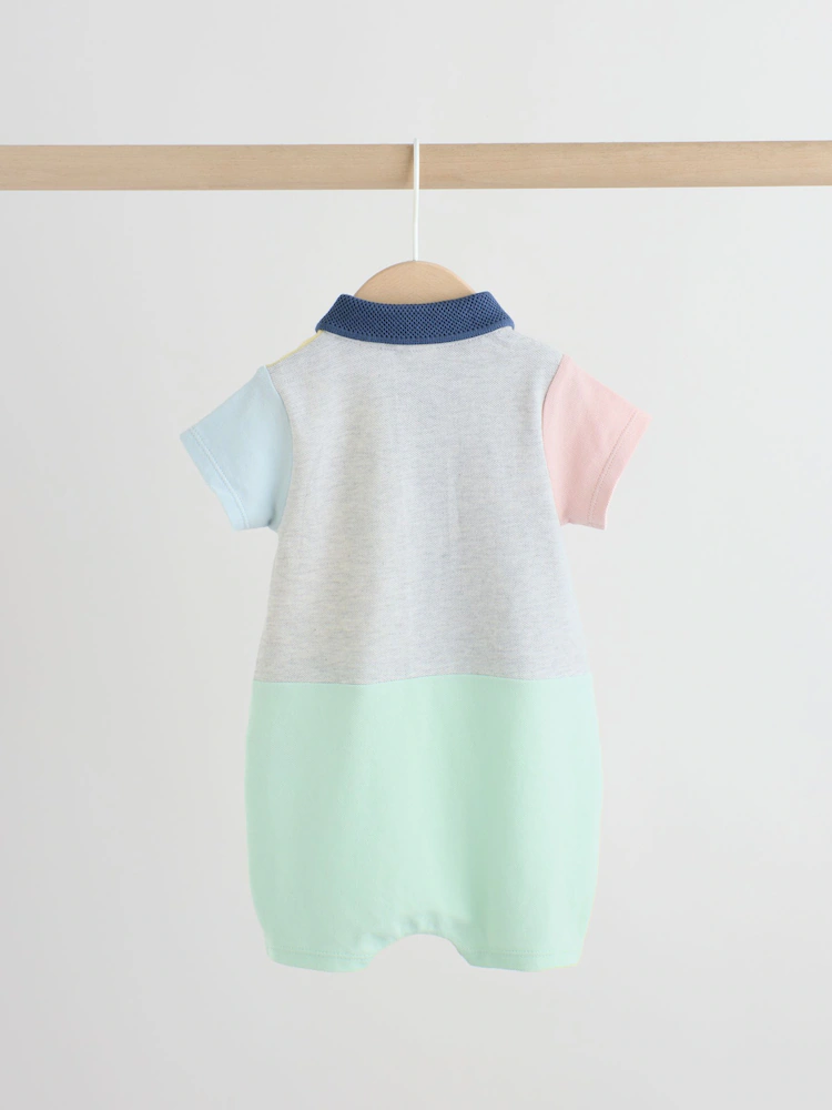 grey colourblock smart collar baby rompers 2 pack grey colourblock smart collar baby rompers 2 pack