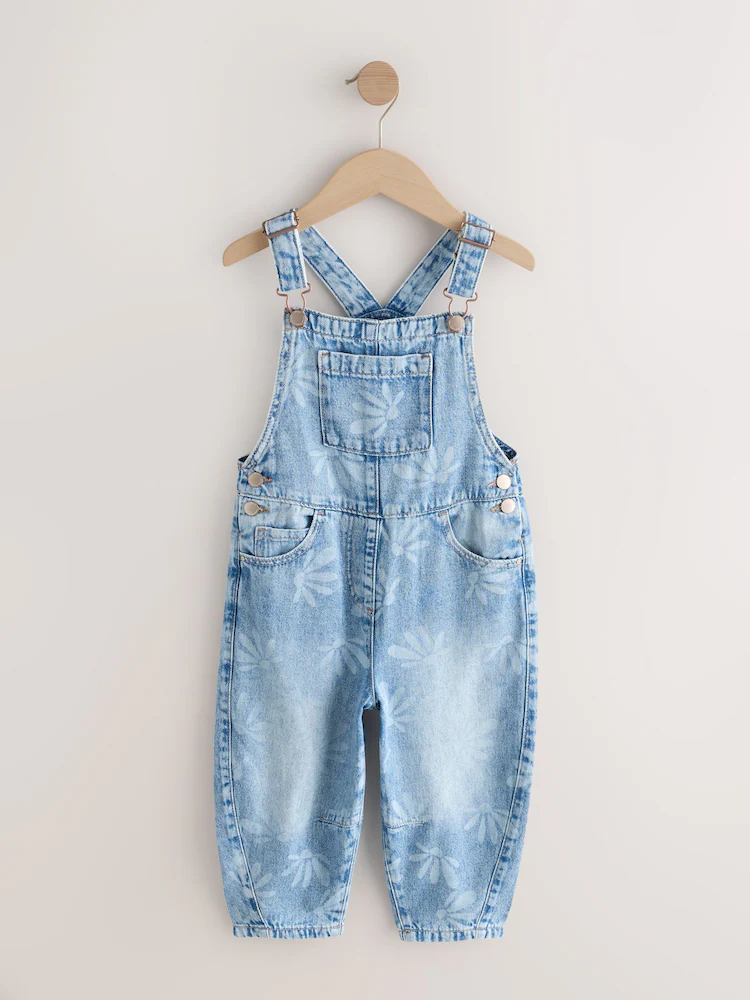 mid blue daisy printed dungaree (3 16yrs) mid blue daisy printed dungaree (3 16yrs)