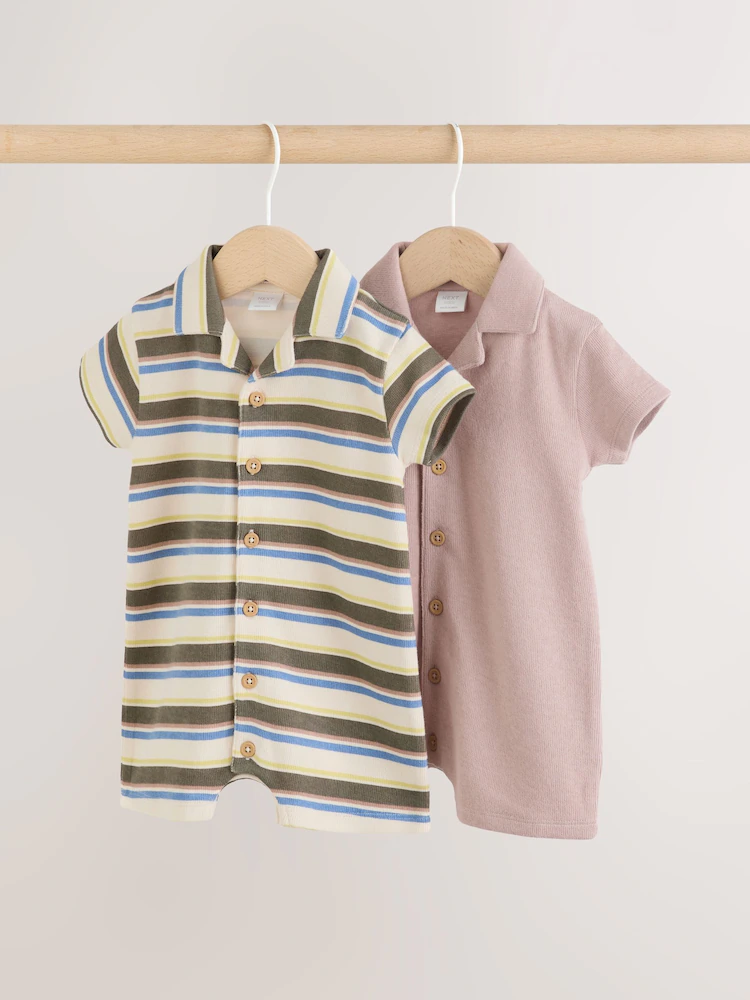 green multi smart collar baby rompers 2 pack green multi smart collar baby rompers 2 pack