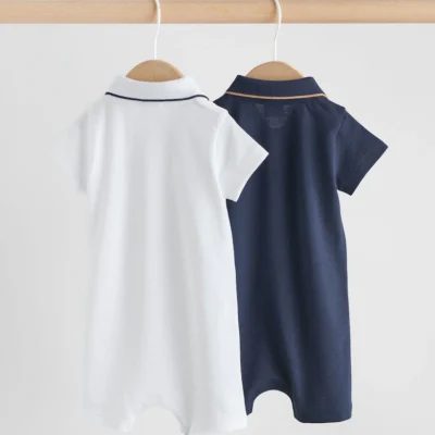 blue/green smart collar baby rompers 2 pack (copy)