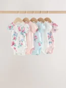 multi baby short sleeve bodysuits 5 pack