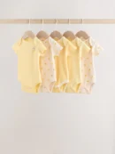 yellow lemons 5 pack short sleeve baby bodysuits