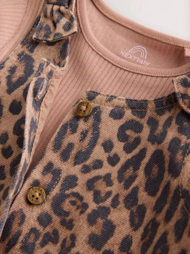 leopard print pinafore long sleeve bodysuit & tights 3 piece set (0mths 2yrs) leopard print pinafore long sleeve bodysuit & tights 3 piece set (0mths 2yrs)