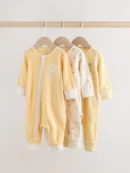 yellow baby sleepsuits 3 pack (0mths 3yrs)