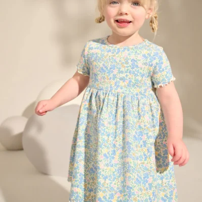 pink unicorn short sleeve ribbed dress (3mths 7yrs) (copy)