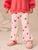 ecru white floral rib flare leggings (3mths 7yrs) (copy)