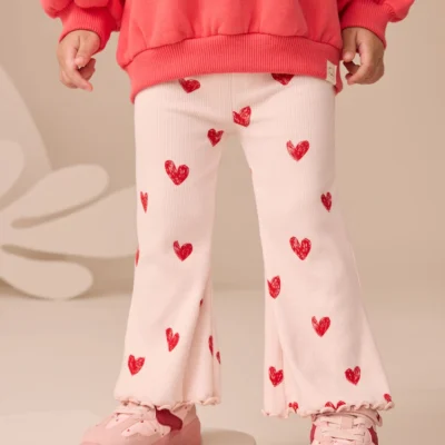 ecru white floral rib flare leggings (3mths 7yrs) (copy)