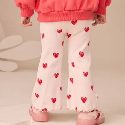 ecru white floral rib flare leggings (3mths 7yrs) (copy)