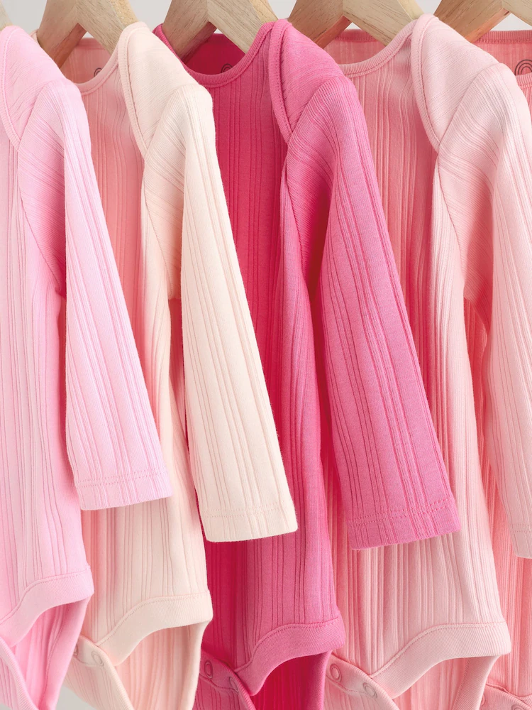 bright pink 5 pack long sleeve baby bodysuits bright pink 5 pack long sleeve baby bodysuits
