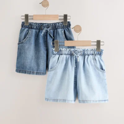 mid blue denim shorts 2 pack (3 16yrs)