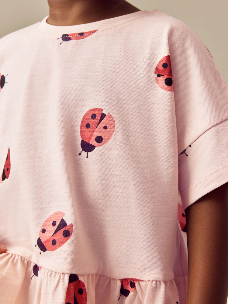pink ladybird short sleeve peplum t shirt (3mths 7yrs) pink ladybird short sleeve peplum t shirt (3mths 7yrs)