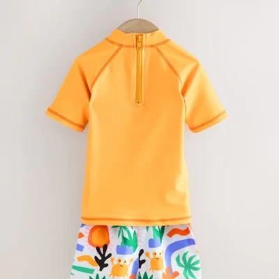 orange palm tree rash vest and shorts set (3mths 7yrs) immediate