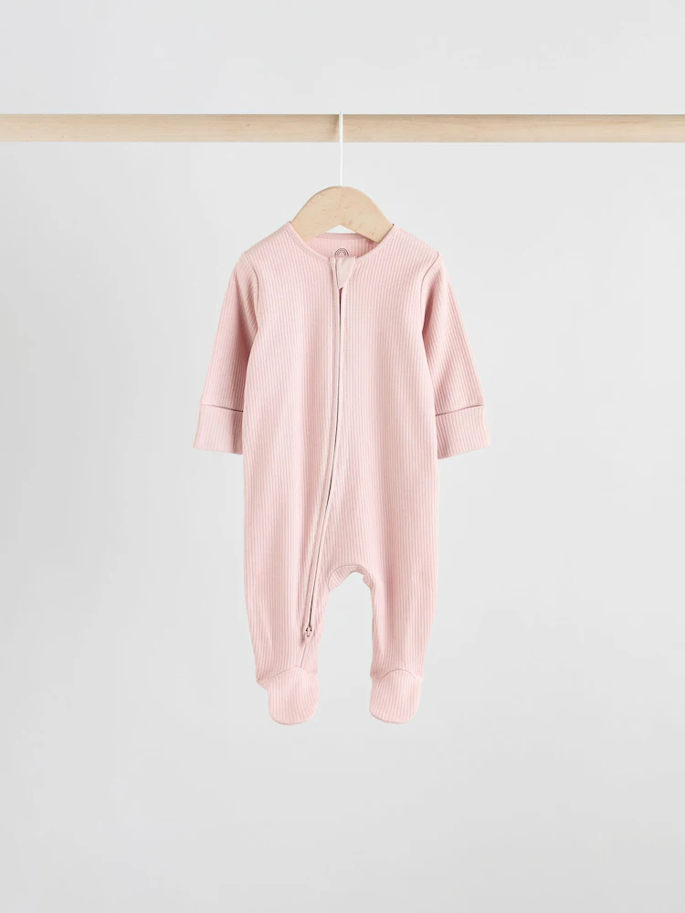 pink 5 pack two way zip baby sleepsuits (0 2yrs) pink 5 pack two way zip baby sleepsuits (0 2yrs)