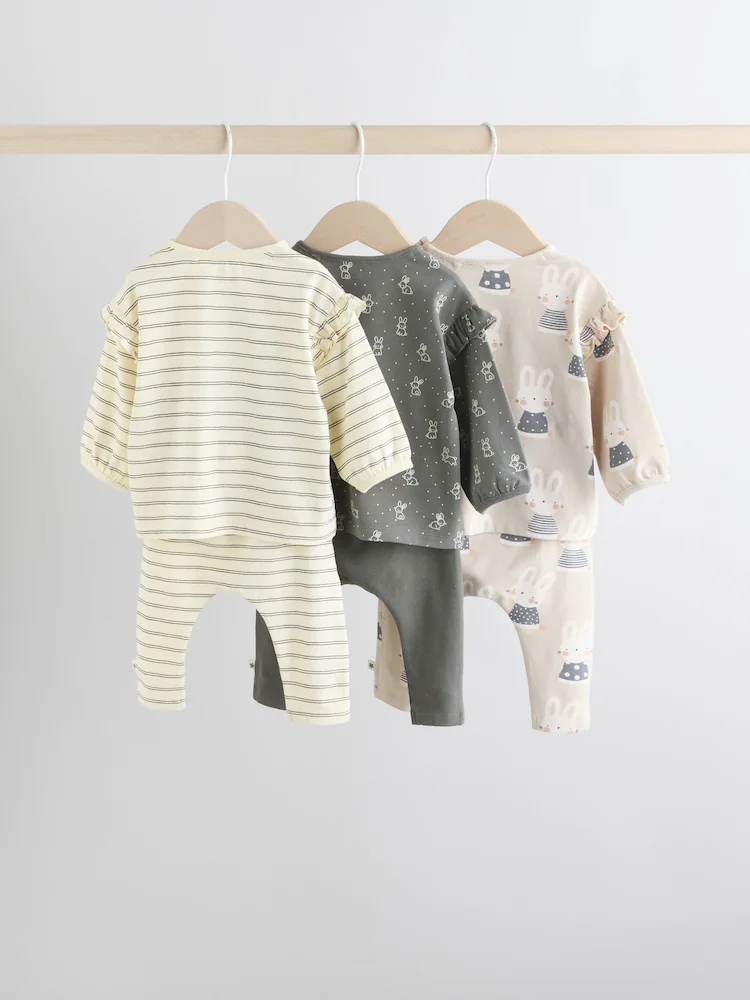 grey/cream character long sleeve top and leggings set 6 piece grey/cream character long sleeve top and leggings set 6 piece