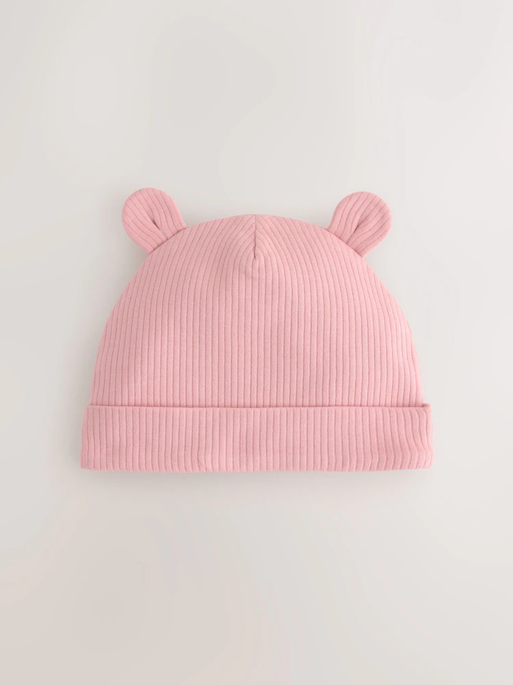 pink 3 pack baby beanies (0 18mths) pink 3 pack baby beanies (0 18mths)